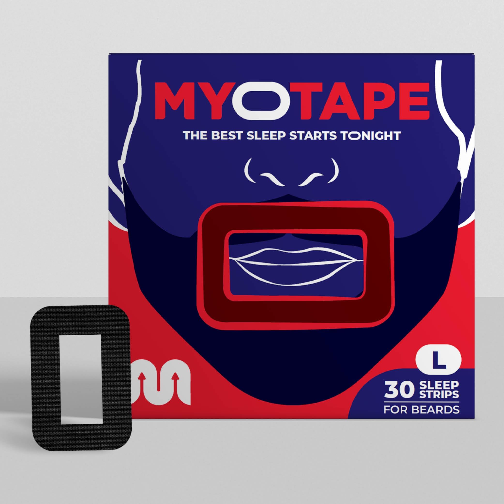 MyoTape - Mouth Tape for Beards - 30 Nights - Reduce Snoring - Safe Alternative to Mouth Tape - Improve Your Sleep - Promote Nasal Breathing - Extra Strong Adhesive