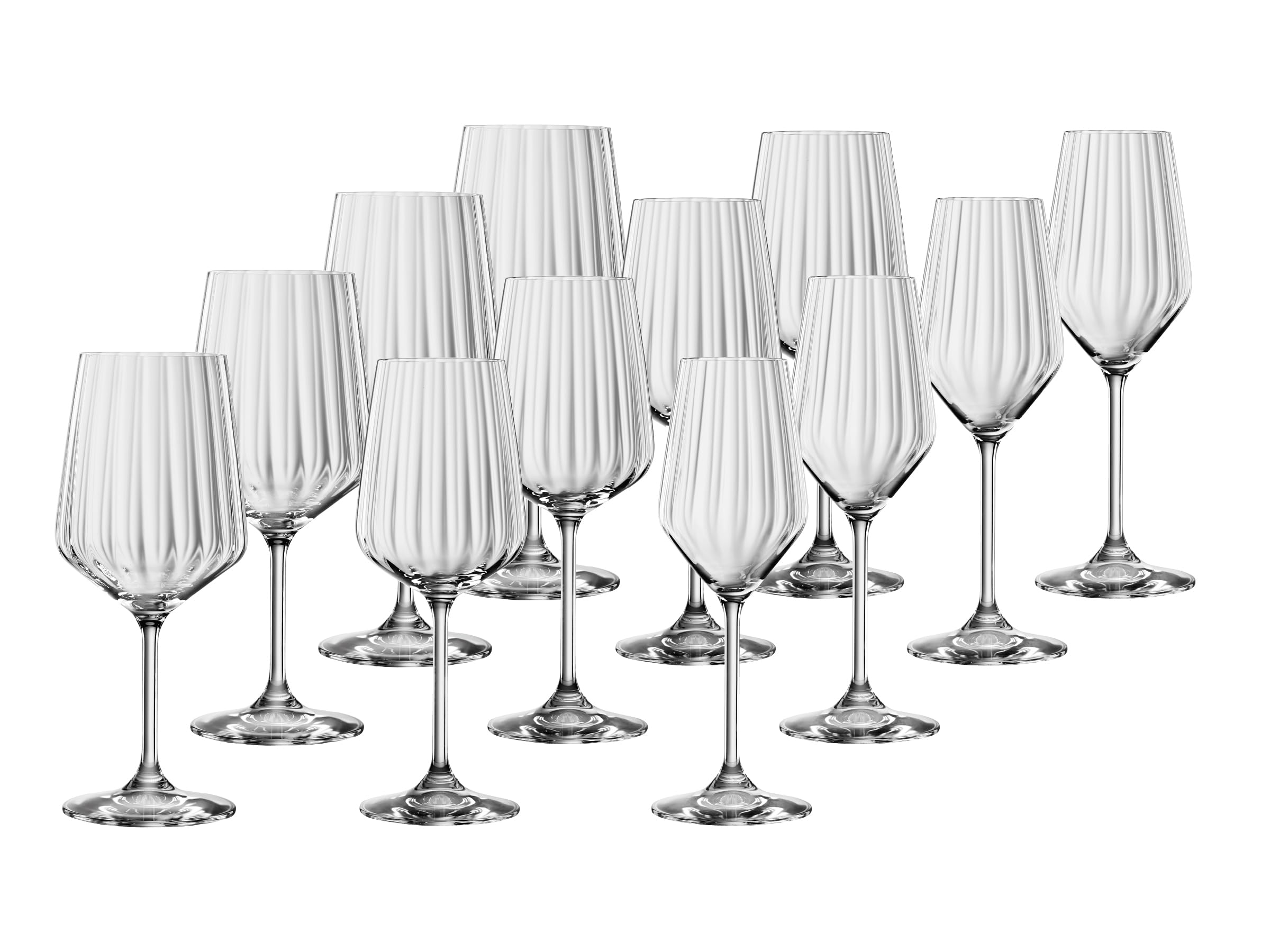 Spiegelau, 12-teiliges LifeStyle Set, 4x Rotweinglas (630 ml), 4x Weissweinglas (440 ml), 4x Champagnerglas (310 ml), 4459994, Weingläser und Sektgläser aus Kristallglas, Spülmaschinenfest, Klar