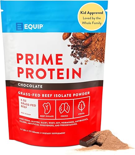 Equip Foods Prime Protein - ProteĂna aislada en polvo de carne de res alimentada con pasto - ProteĂna en polvo sin paleo y gluten - Chocolate 17 Equip Foods Prime Protein - ProteĂna aislada en polvo de carne de res alimentada con pasto - ProteĂna en polvo sin paleo y gluten - Chocolate 17