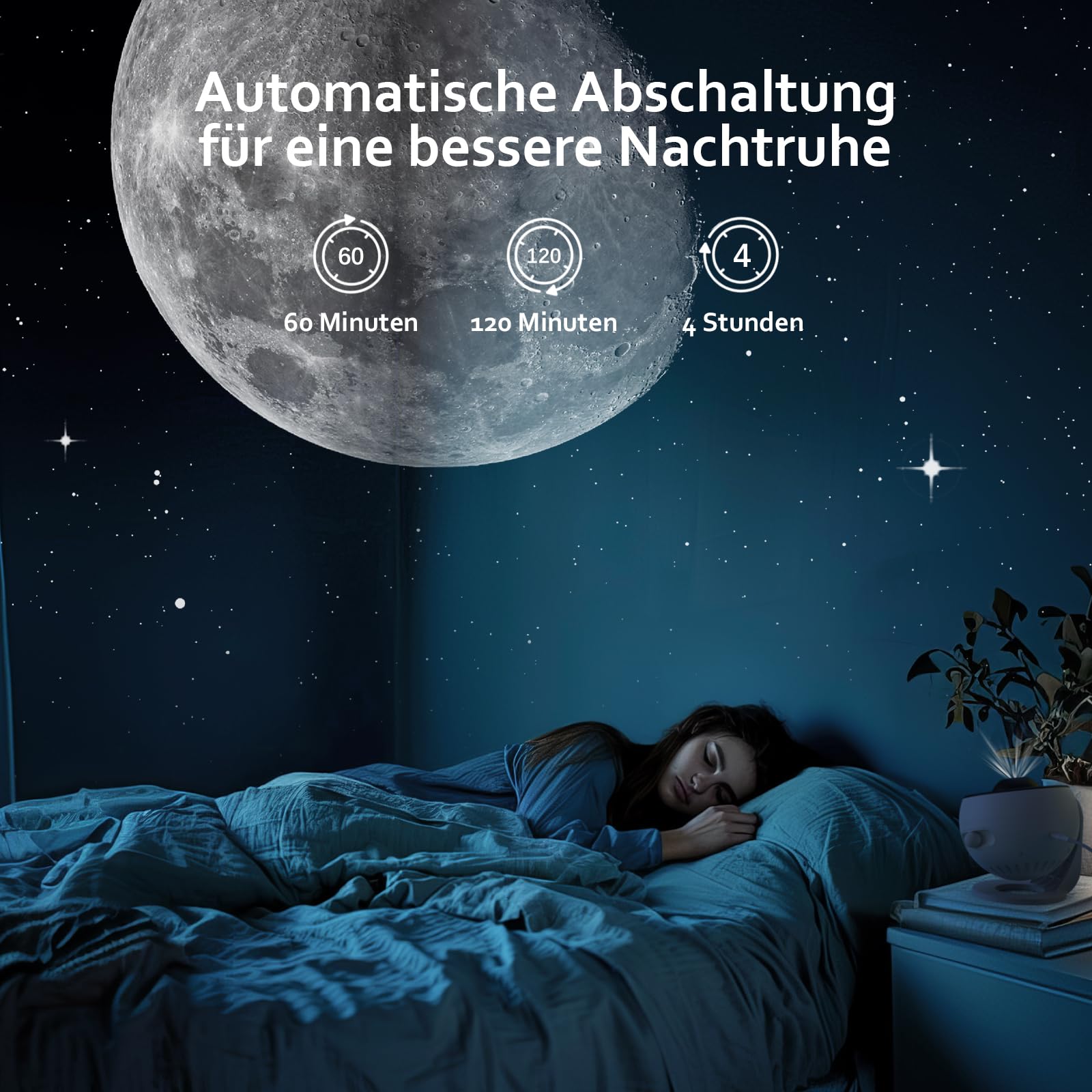 Sternenhimmel Projektor, Sternenprojektor Planetarium mit 3 Disc für Kinder | 5K HD Projektion • Leise Rotation • Fokus Justierbar • Timer • Erweiterbar Discs Set • Geschenk für Kinder Erwachsene