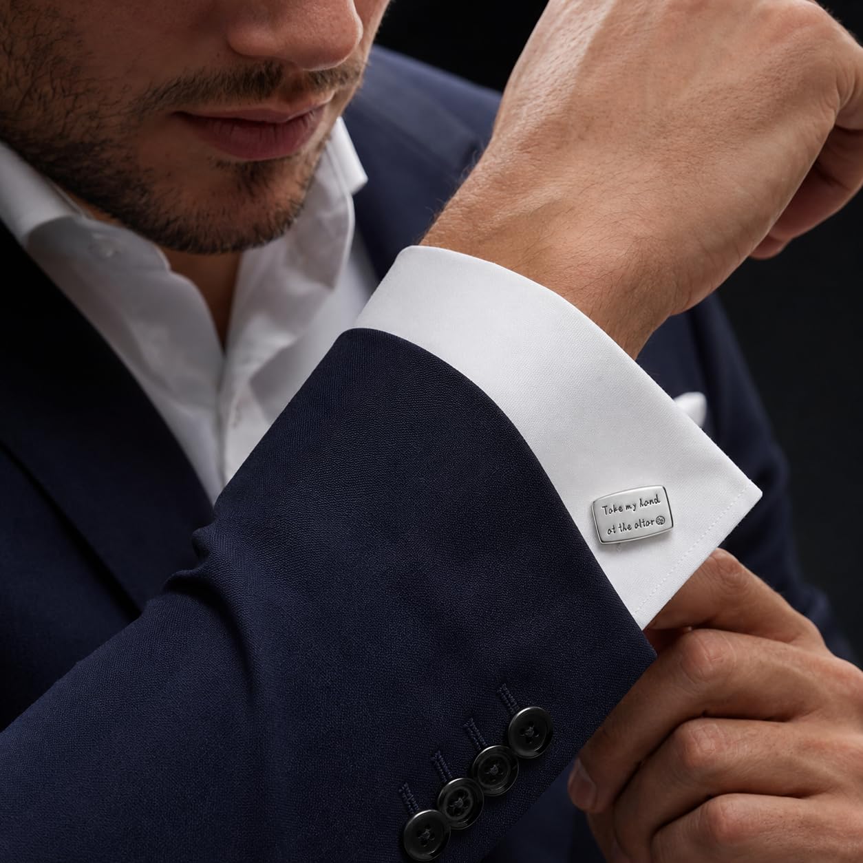 Gemelos de boda S925 para boda y día del padre, regalo para hombre