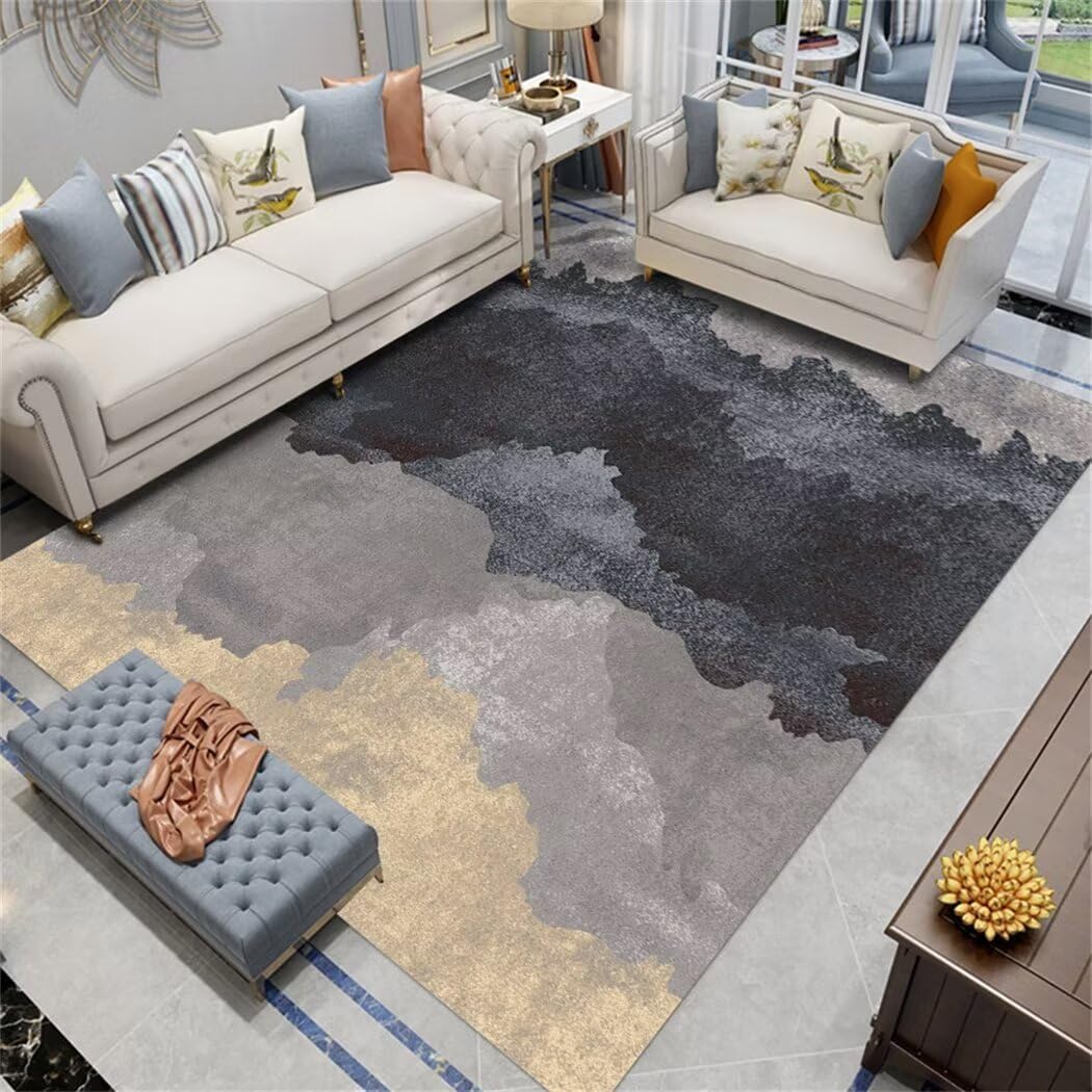 Tapis de zone minimaliste gris pour confort bureau et chambre