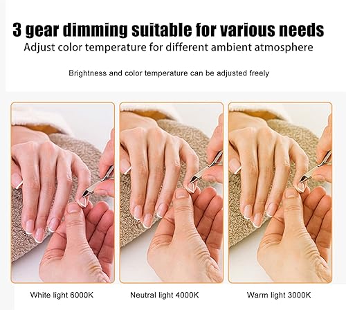 Miniatura 5 de 28 LED de media luna, lámpara de maquillaje de pestañas de 35 W, temperatura de color de 3000 K a 6000 K, atenuación continua, para esteticistas,