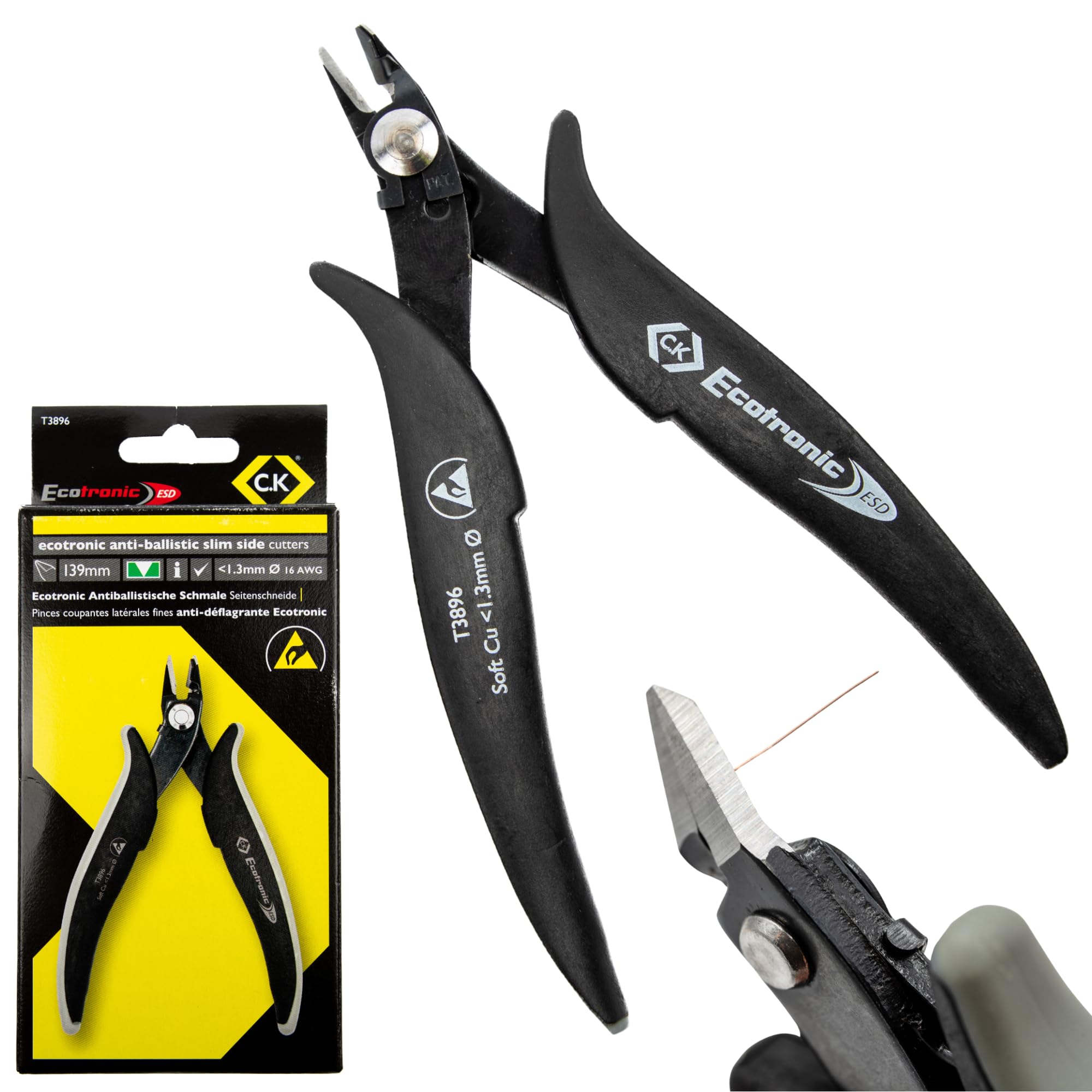C.K Pinces coupantes latérales fines anti-déflagrante Ecotronic CK T3896