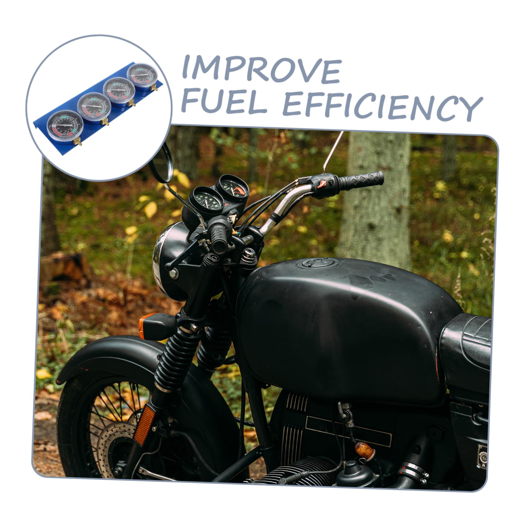 OUNONA Kit Vacuometro per Moto a 4 Cilindri, Strumento di Bilanciamento con Tubo Flessibile, Kit Diagnostica Motore per Manutenzione e Sincronizzazione Manutentori