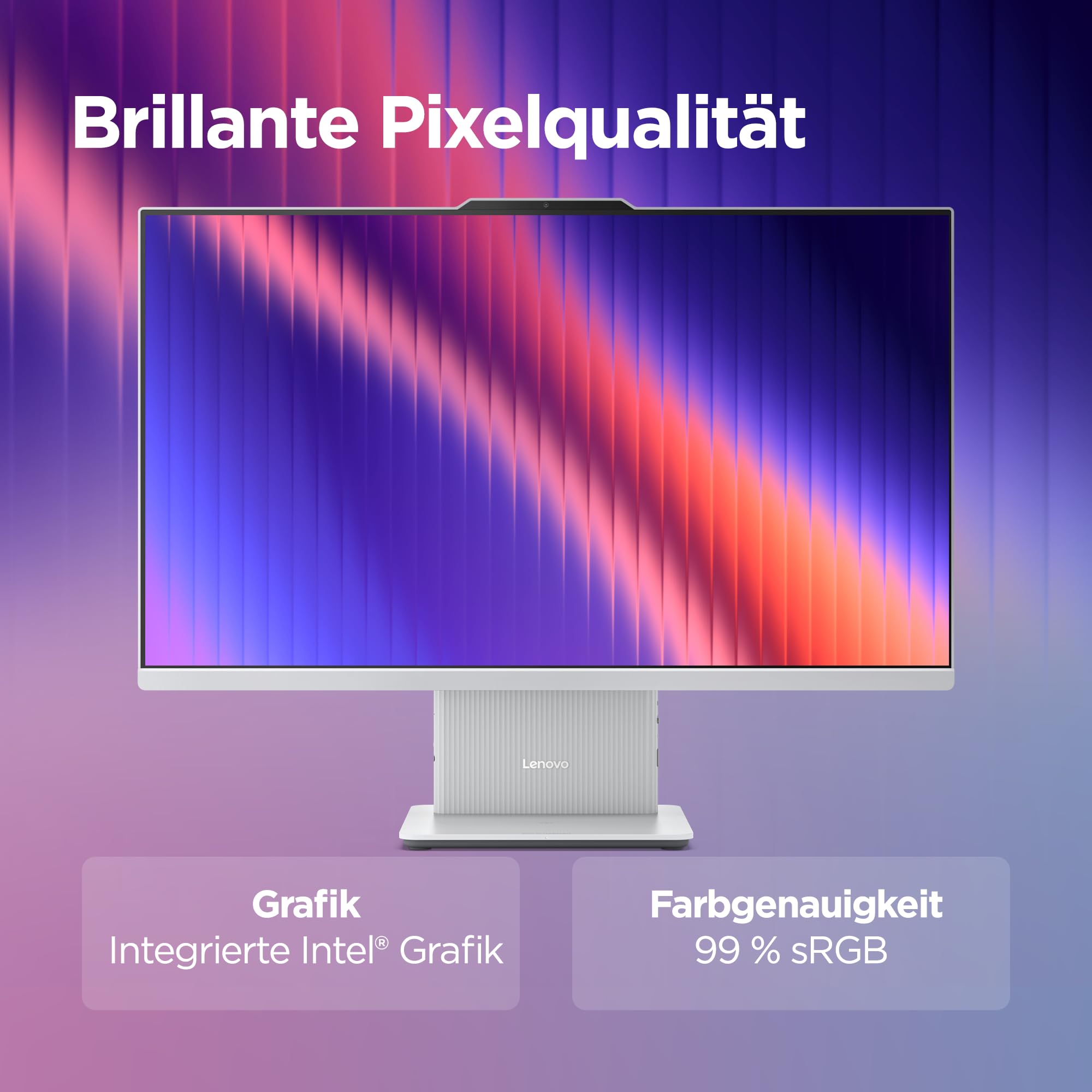 Lenovo IdeaCentre All-In-One PC | 27" QHD Display | Intel Core 9 270H | 32GB RAM | 1TB SSD | Integrierte Intel Grafik | Windows 11 | Inkl. Maus und Tastatur | Cloud Grau | 3 Monate Premium Care