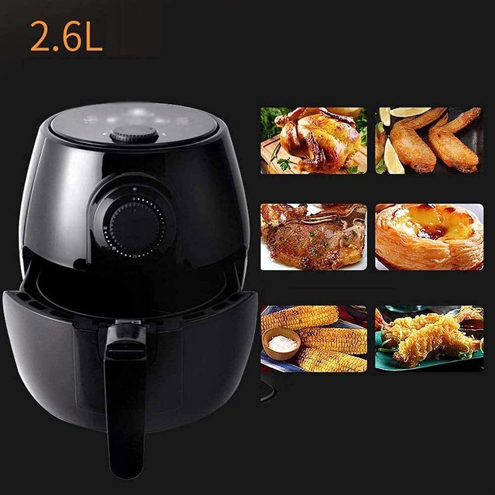 Frytkownica powietrzna do użytku domowego frytkownica beztłuszczowa piekarnik 2,6 l i podwójna regulacja temperatury Frytkownica powietrzna Tort Form 2,6 l Wielofunkcyjna beztłuszczowa frytkownica