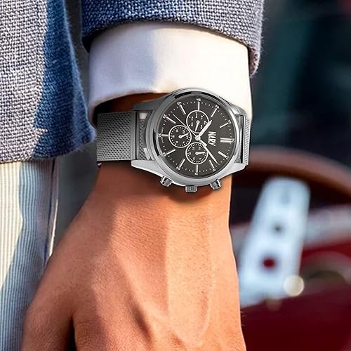 Miniatura 6 de Correa de reloj de malla de acero inoxidable para hombres y mujeres, correas de reloj de malla de liberación rápida de 0.709 in, 0.787 in, 0.866 in,