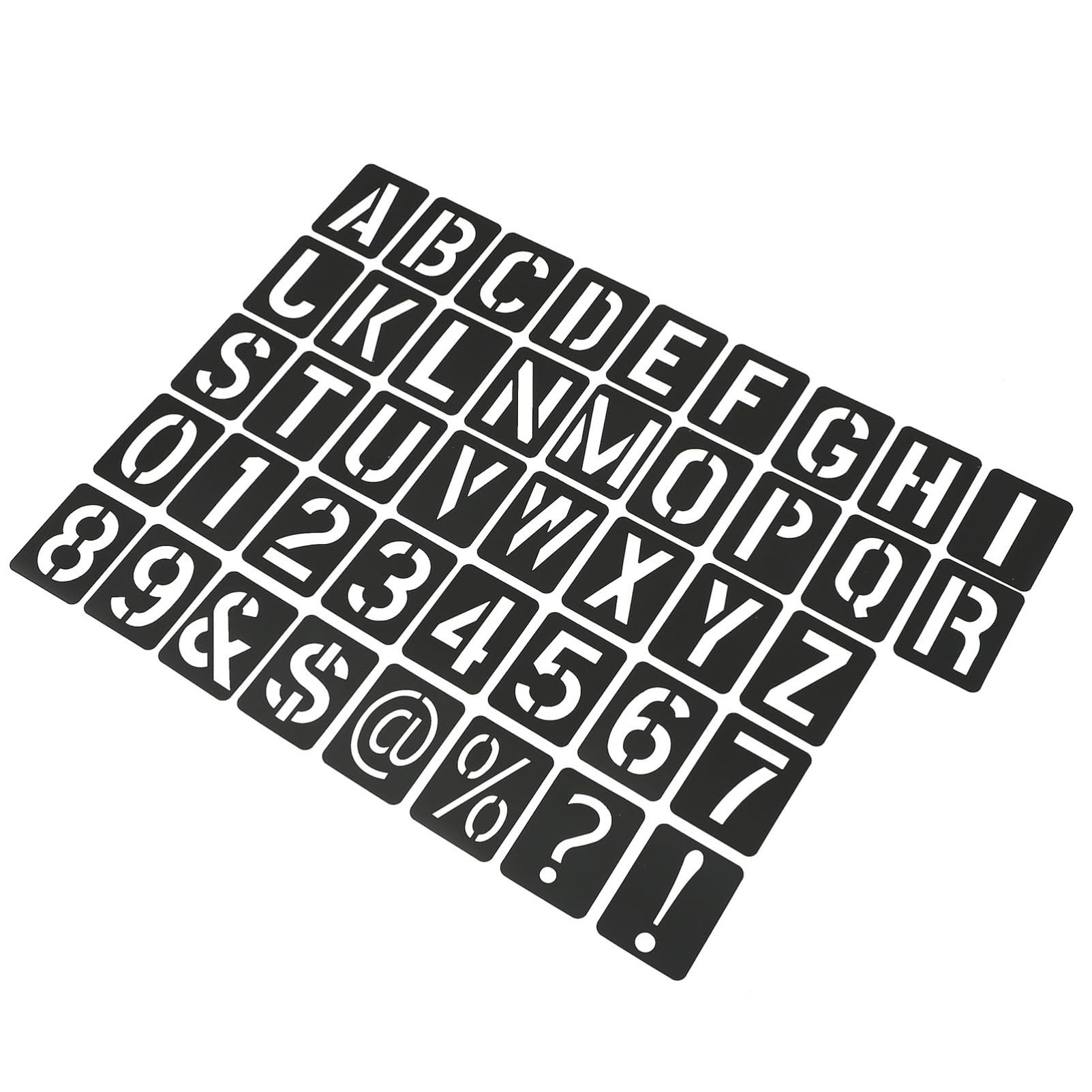 Tofficu 5 Set stampini per lettere riutilizzabili stencil per dipingere per l'artigianato modelli di pittura numero stencil per pittura Template per pittura modelli di alfabeto pp Black
