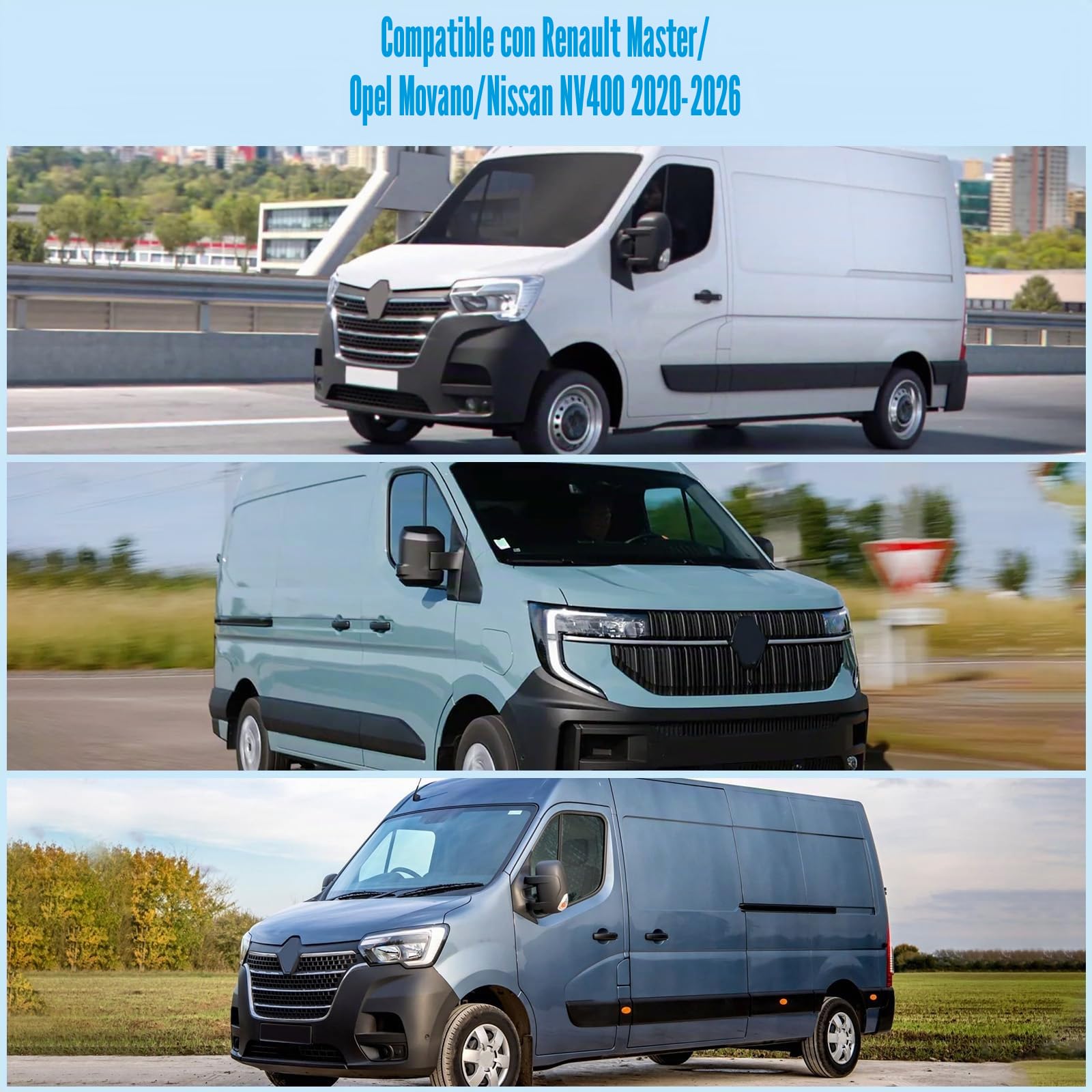 Parasol de Ventana Delantera de Coche Repuesto para Renault Master 2020-2026, Parasol para Parabrisas de Coche en el Interior Plegable, Protección UV Reflectante contra el Polvo