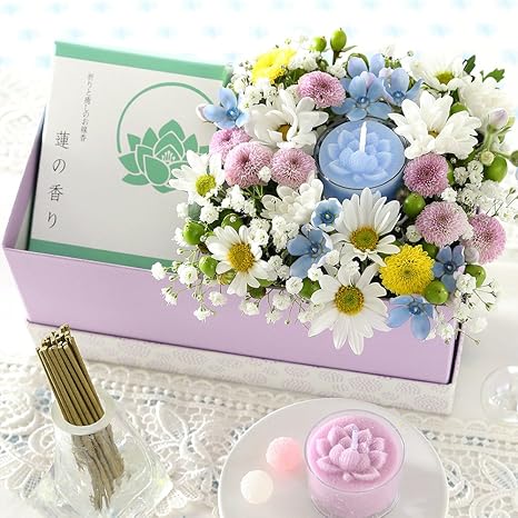 Amazon 供花セットボックス 花ごころ パステル 生花 お供え お悔やみ 花 お彼岸 お盆 命日 フラワー フラワーアレンジメント オンライン通販