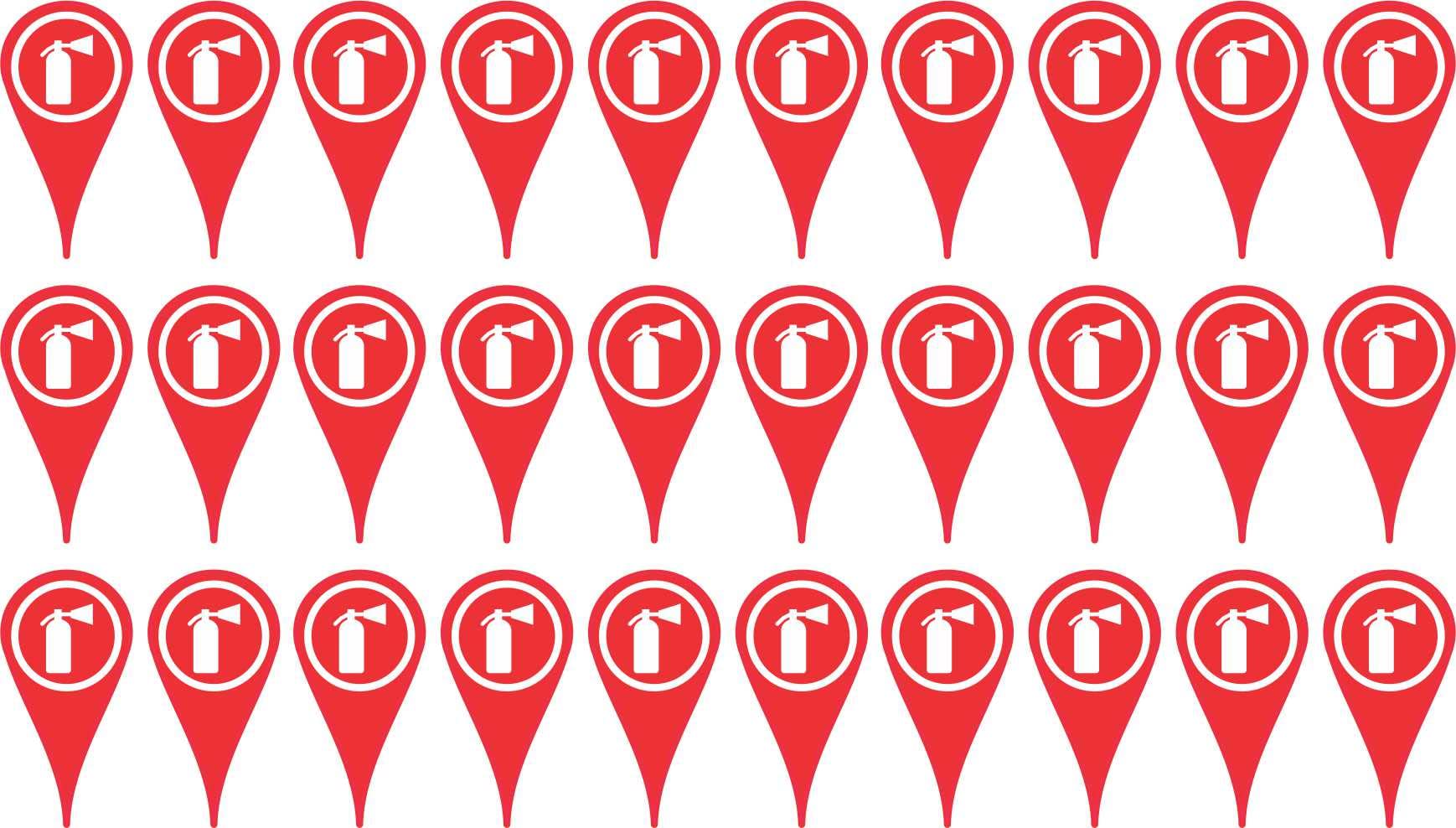 StickerTalk Fire Extinguisher Map Pointer Vinyl Stickers, 1 Sheet of 30 Stickers, 0.5 inches by 1 inch Each