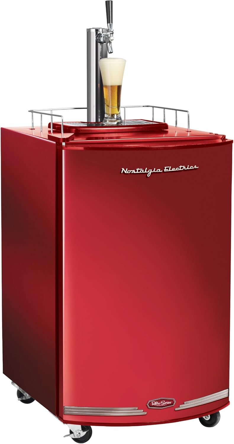 Nostalgia Electrics KRS2100RETRORED Kegorator Beer Keg