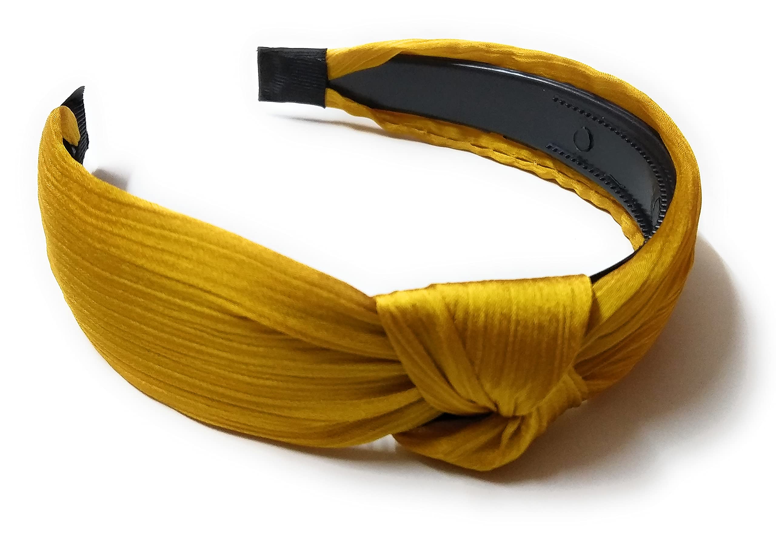 Moms Darling Hair Accessories Korean Style Solid Fabric Knot with Tape Plastic Hairband Headband for Girls and Women. Pack of 1 piece. Color-YELLOW-5_6 (MD KNOT HAIR BAND5_6) (B094BLD5SD) Amazon Price History, Amazon Price Tracker