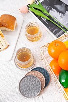 Wingcases Silicone Coasters for Drinks[4 Pack]- Cup Mat for Tabletop Protection-Non-Slip, Non-Stick, Coffee Table Decor, Great Gift for Any Occasion, Dark Grey