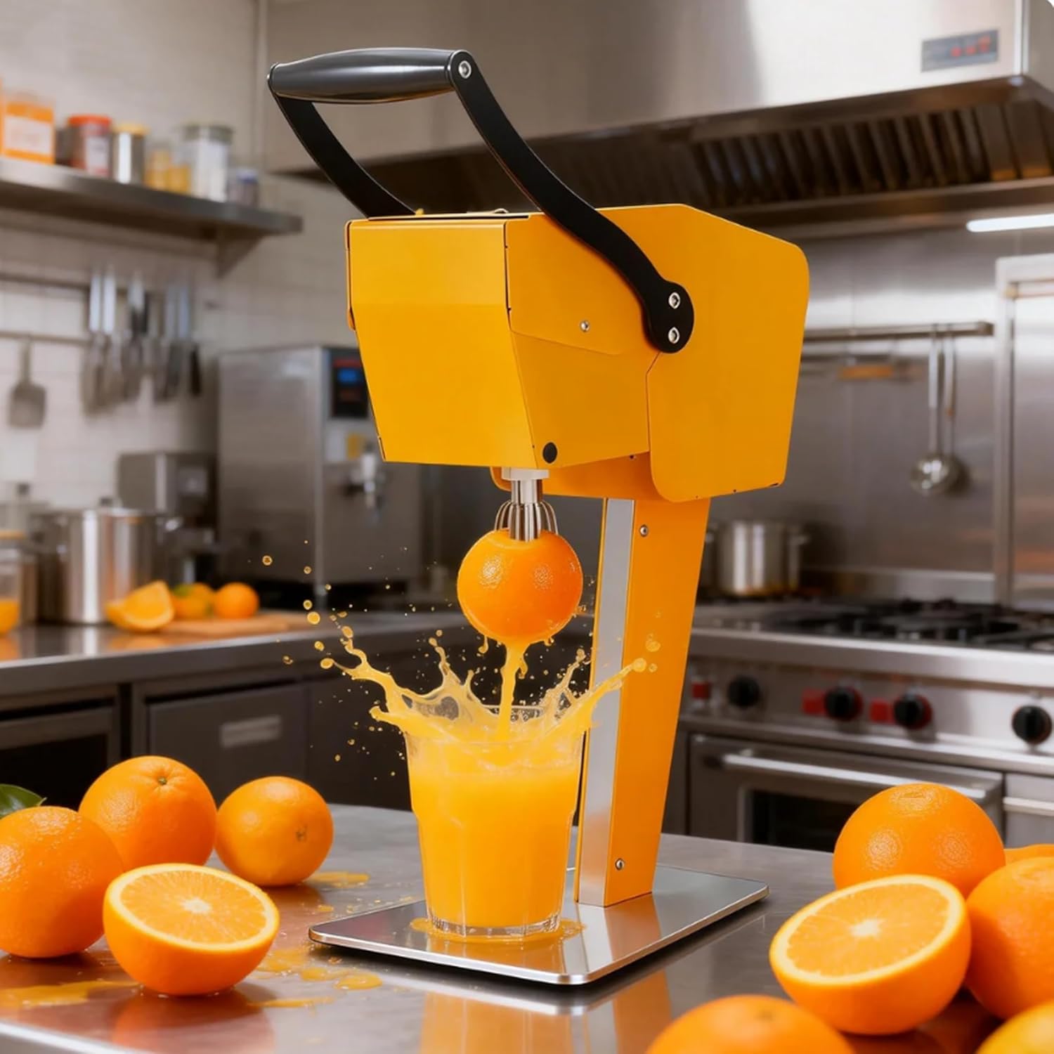 Commercial Grade Stainless Steel Juicer Machine, Electric Citrus Juicer for Oranges, Lemons & Limes, Easy to Clean Countertop Appliance, No Peeling Required