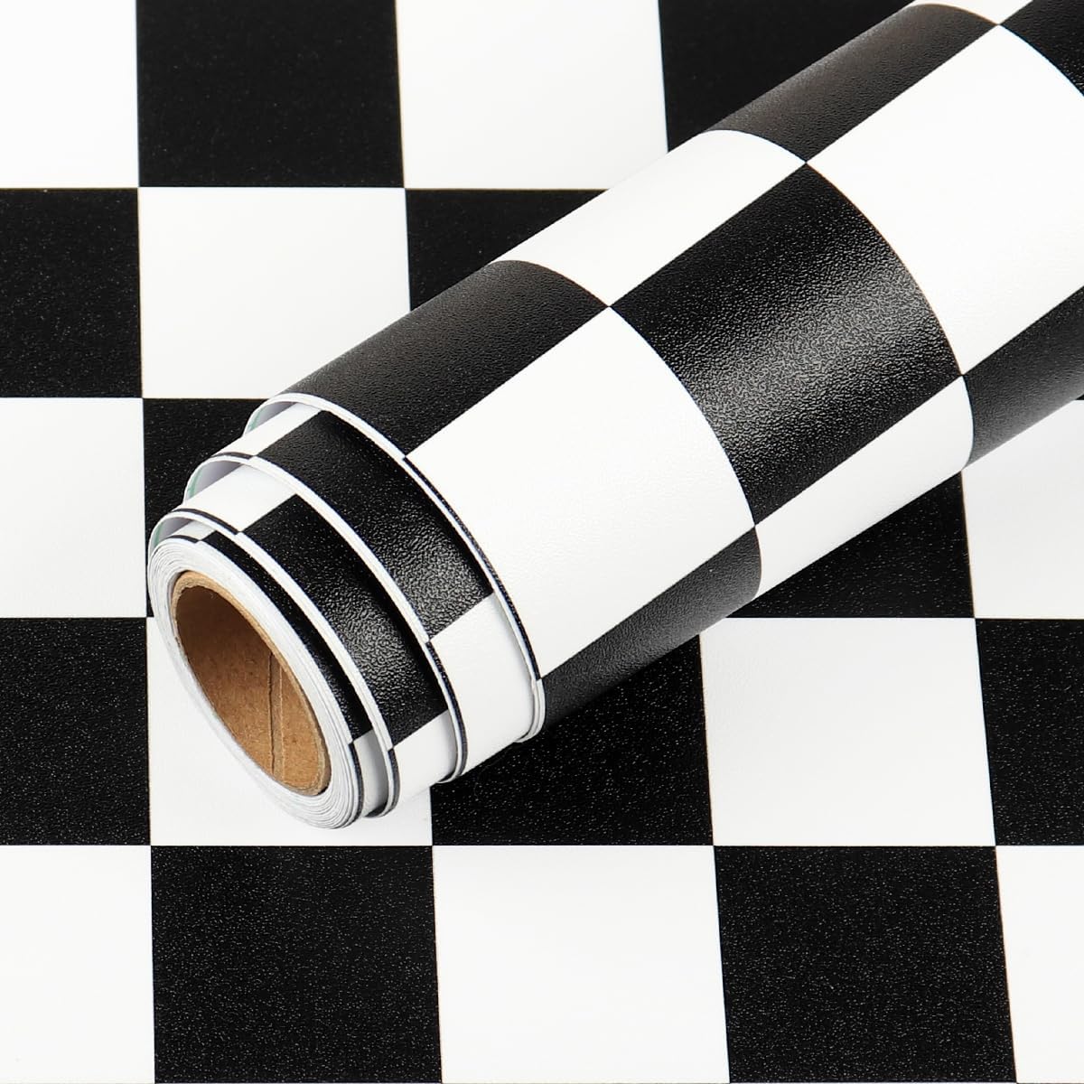 LACHEERY 12"x160" Checkered Contact Paper Decorative Black and White Wall Paper Roll Peel and Stick Wallpaper Removable Self Adhesive Checkered Wallpaper for Kitchen Backsplash Shelf Drawer Liners