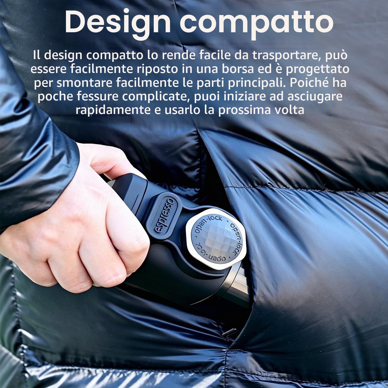 OBEST Macchina per caffè espresso portatile, Minipresso per viaggiare | macchina da caffè manuale espresso, viaggi all'aperto escursionismo, acchina da caffè portatile per campeggio