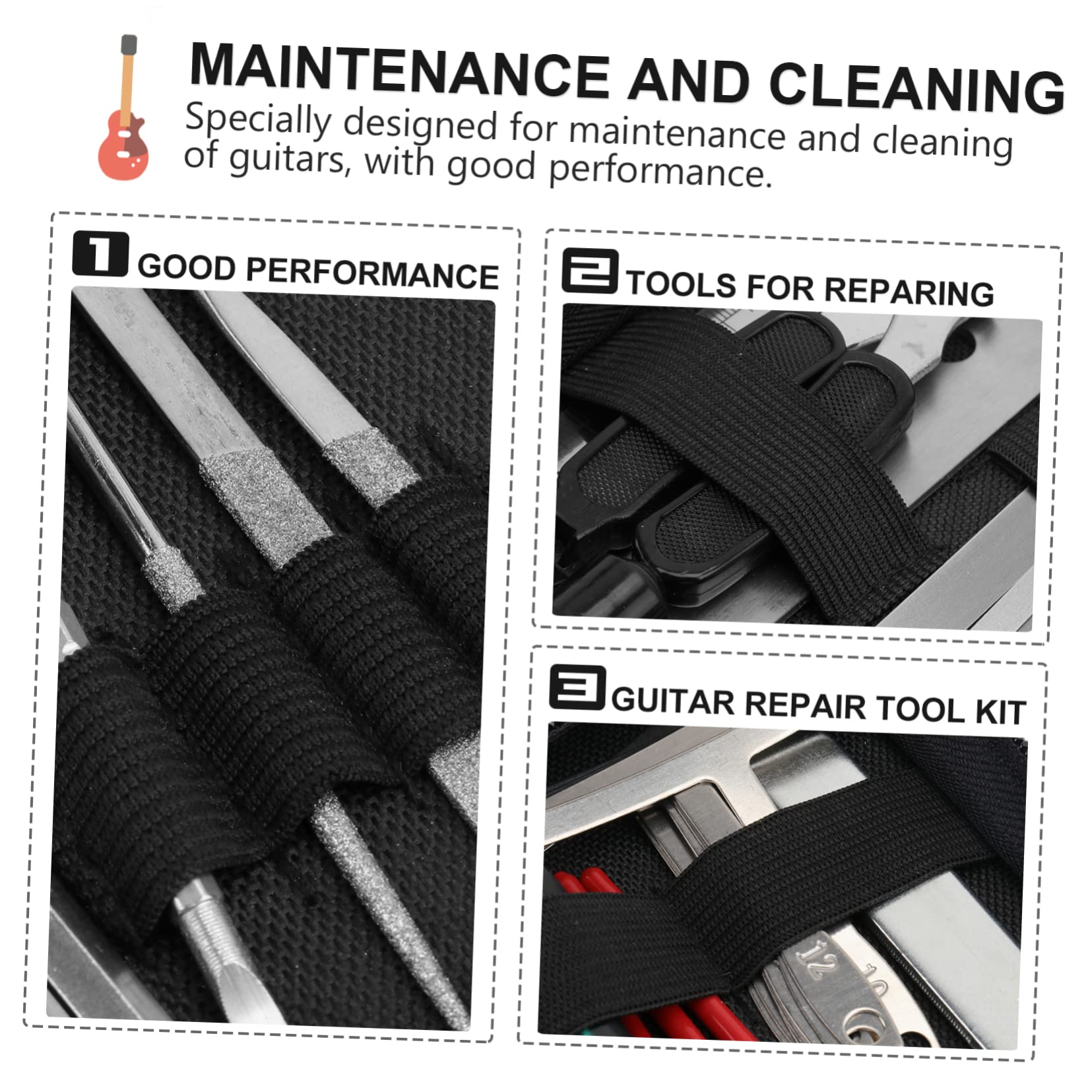 iplusmile Herramientas de y Limpieza para Guitarra Kit Profesional de Reparación de Instrumentos Herramientas Prácticas para Cuidado de para Personal y Profesional