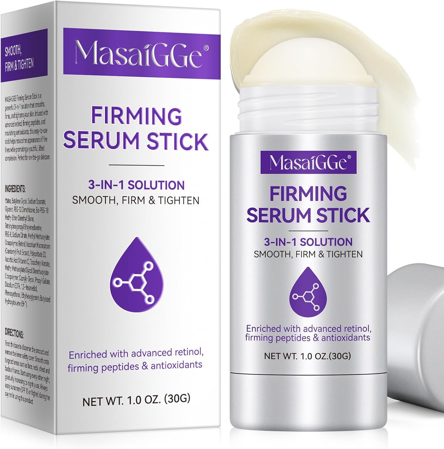 Firming Retinol Serum Stick Skincare, Enriched with Advanced Retinol, Firming Peptides & Antioxidants for Anti-Wrinkle & Anti-Aging, Retinol Advanced Cream Nourish, Reduce Lines and Wrinkles