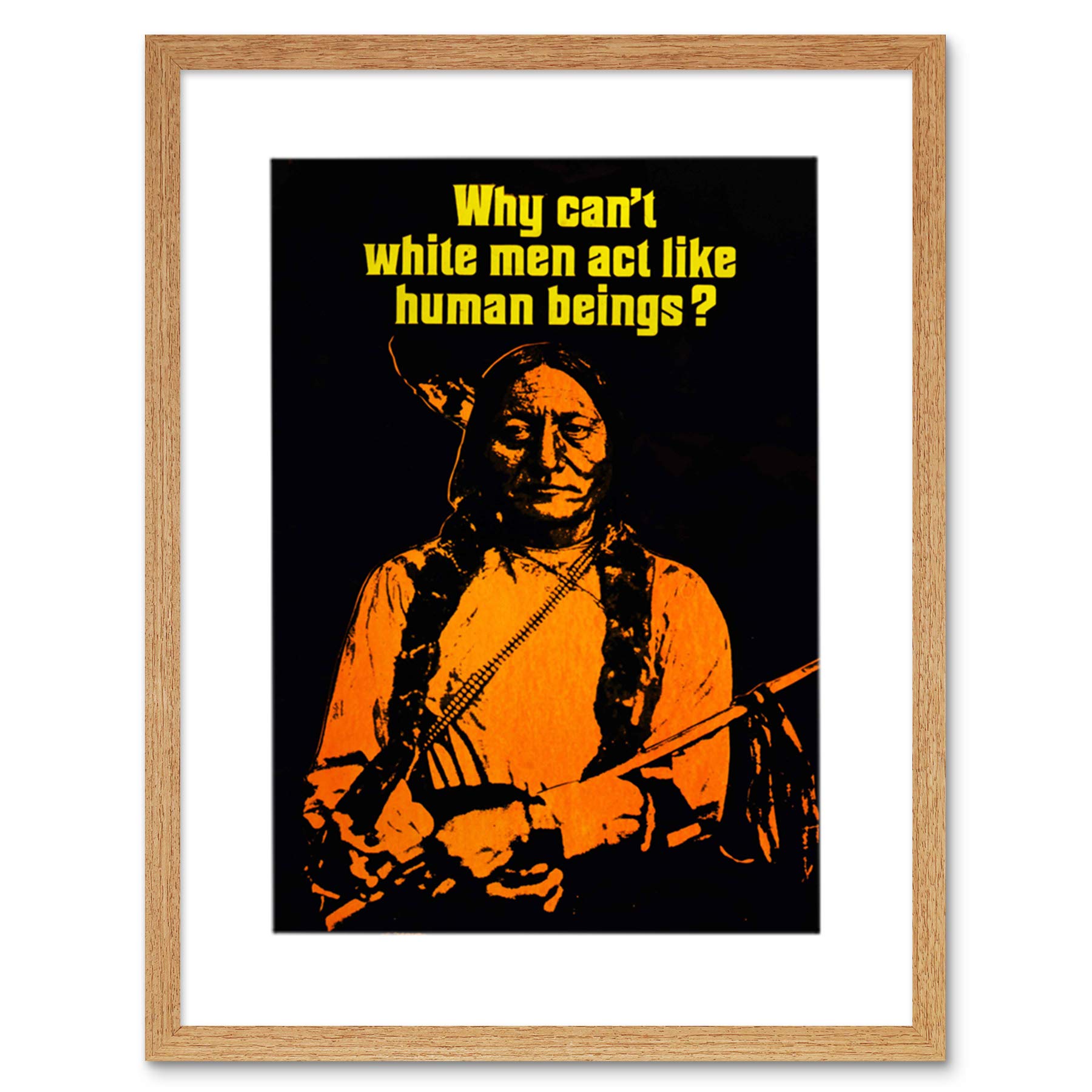 Wee Blue Coo Civil Rights Wounded Knee Native American Picture Framed Wall Art Print