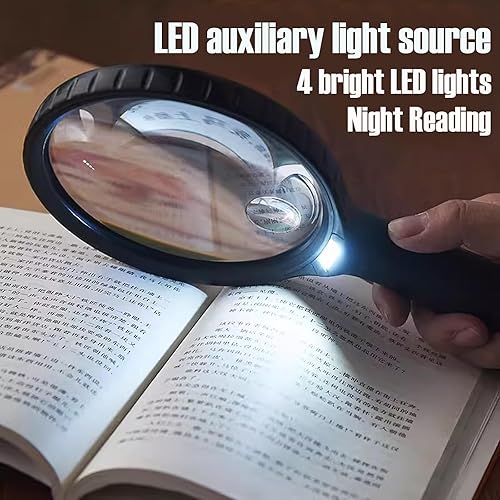 Miniatura 4 de Lupa de mano de 30X  60X con luz LED iluminada, lupa de alta potencia para pasatiempos de niños, libros de lectura, joyas
