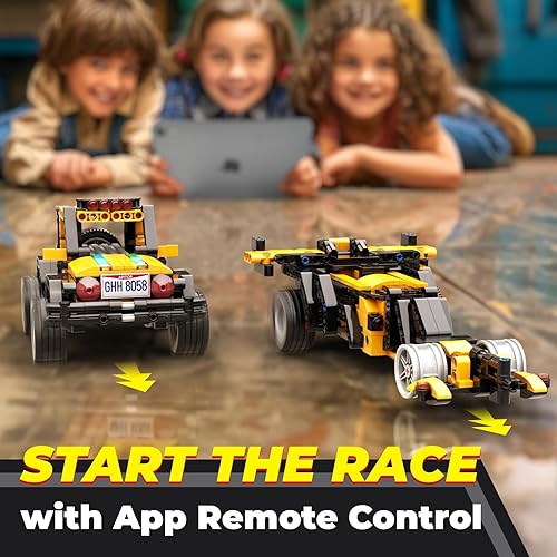 Miniatura 7 de Robot R Smart Robot Kit de construcción con caja de almacenamiento, aplicación programable 4 en 1, control remoto, juguete de automóvil todoterreno,