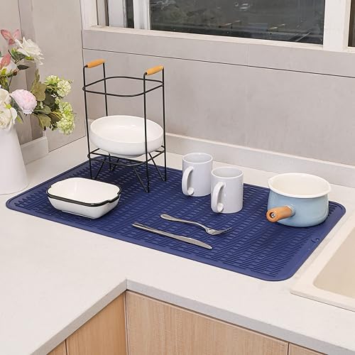Miniatura 279 de Tapete de silicona para secado de platos para múltiples usos, fácil de limpiar, ecológico, resistente al calor, tapete de silicona para encimera