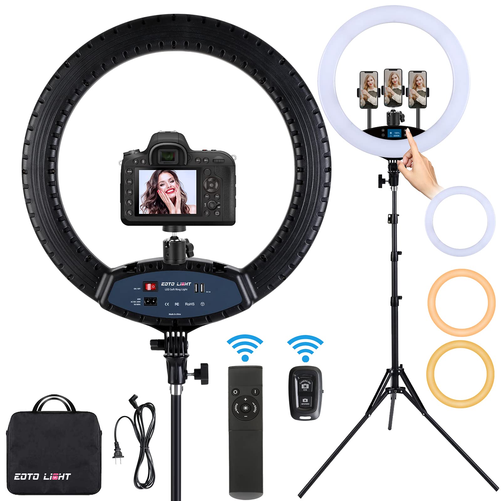 Luce Ad Anello WONEW 12″ Con Treppiede Regolabile E Telecomando – Per Selfie, Live E Trucco