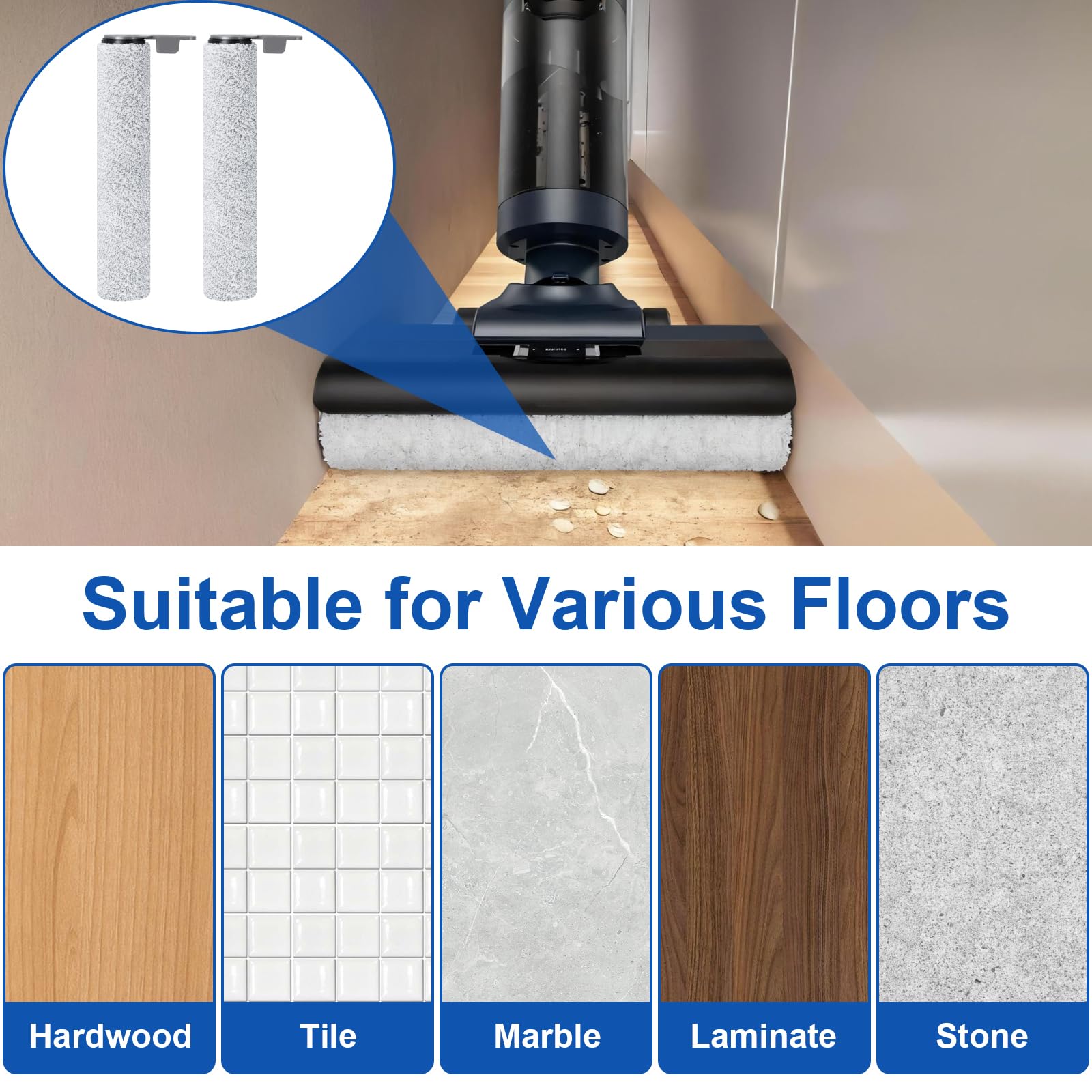 Fixbetter Kit Ricambi Per Eureka NEW400: 2 Spazzole Rotanti + 2 Filtri Cotone + Puliscispazzola - Ideale Per Pavimenti E Tappeti - Foto 8