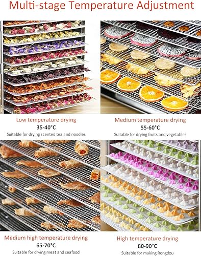 Miniatura 5 de CGOLDENWALL Deshidratador de alimentos digital comercial Secador de frutas de gran capacidad 1000W Secador de alimentos eléctrico con temporizador