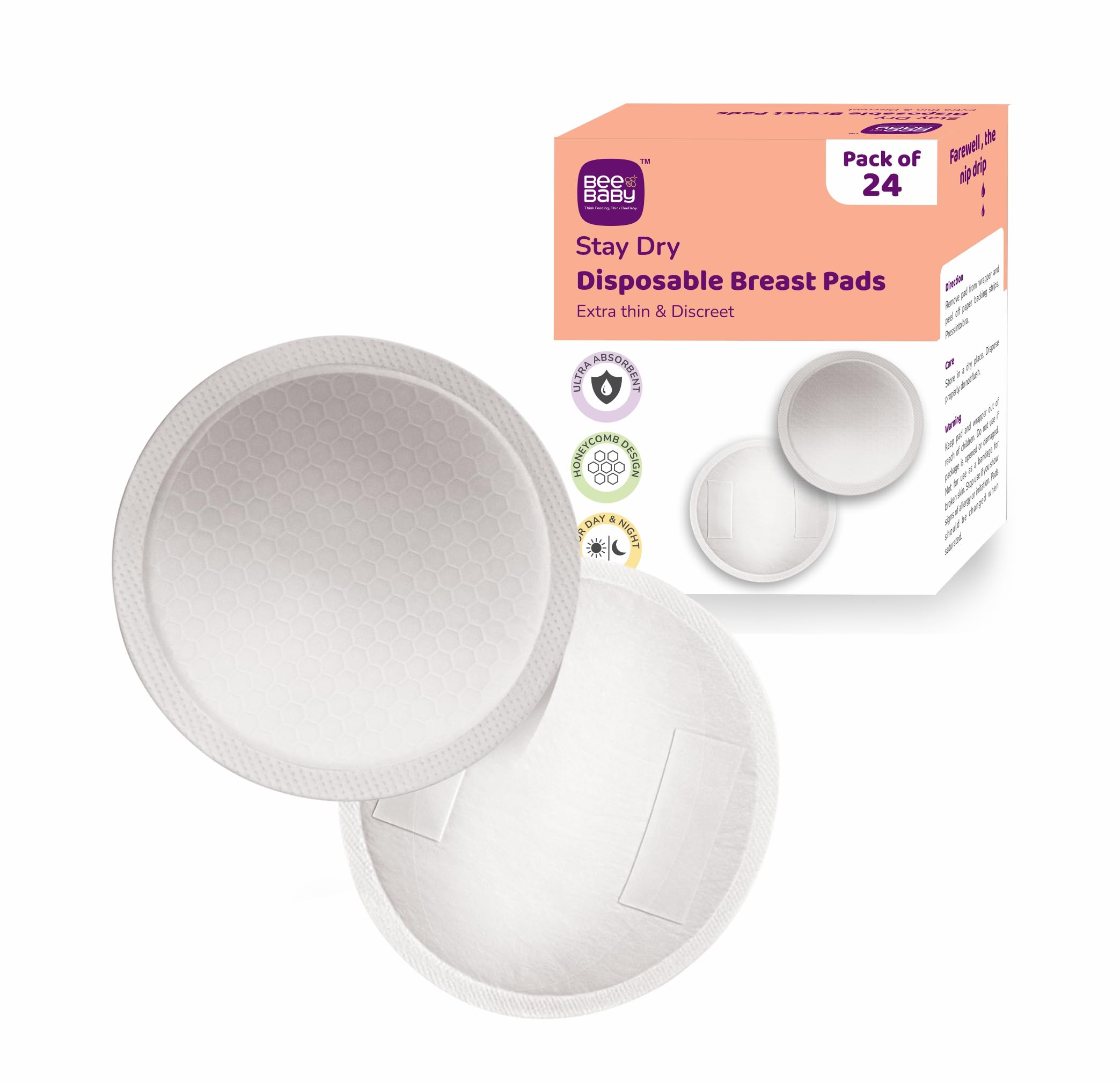 BeeBaby Stay Dry Disposable Breast Pads for Nursing Mothers | Ultra-Thin, Super Absorbent, Leak-Proof, Soft & Comfortable | Maternity Nursing Pads for Breastfeeding Moms for Day & Night – Pack of 24-image-14