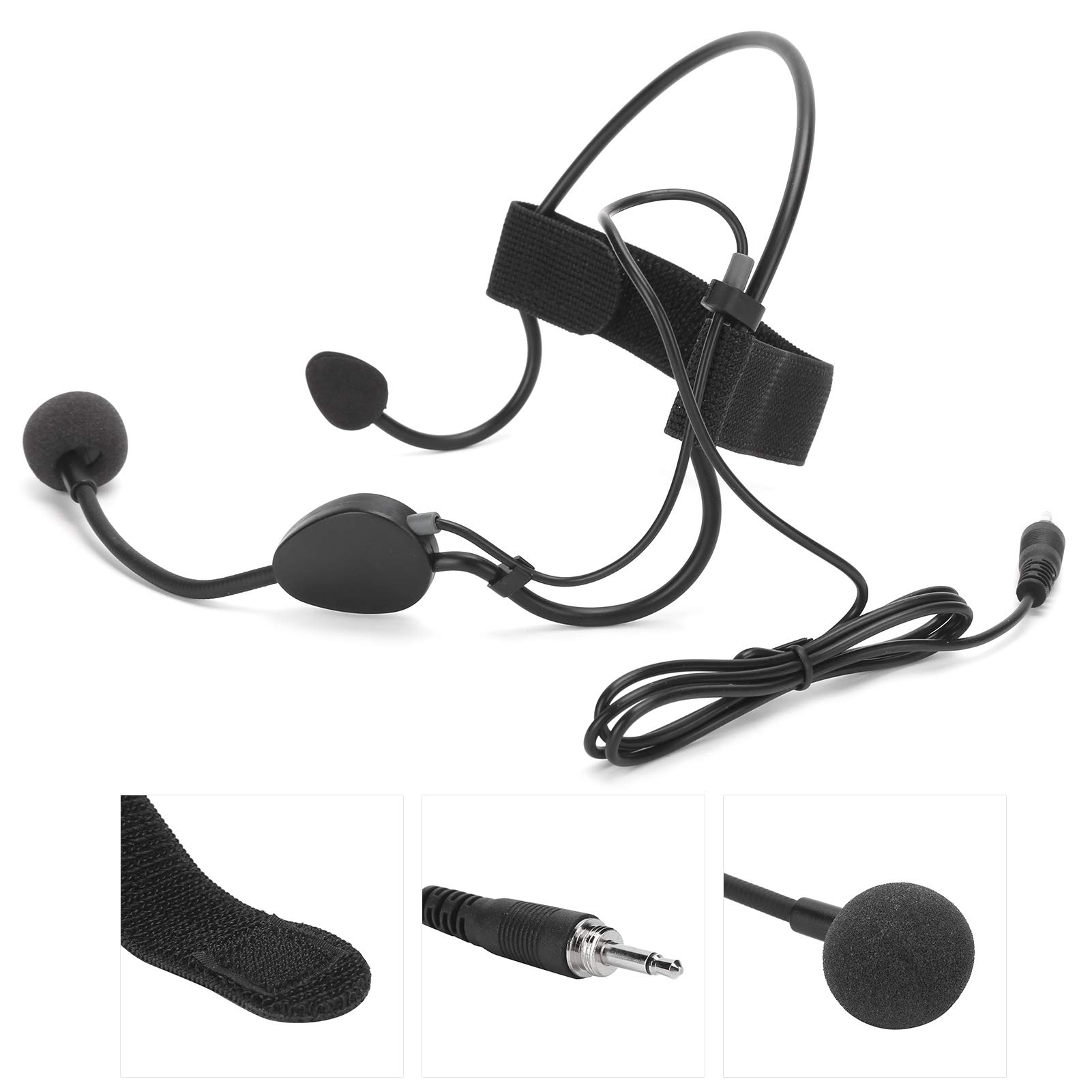 Annadue Mini Micro Serre-tête, Microphone Filaire 3,5 mm pour l'enseignement de la Performance, Micro à condensateur à Crochet d'oreille, pour Enseignants, Guides, conférenciers, etc.