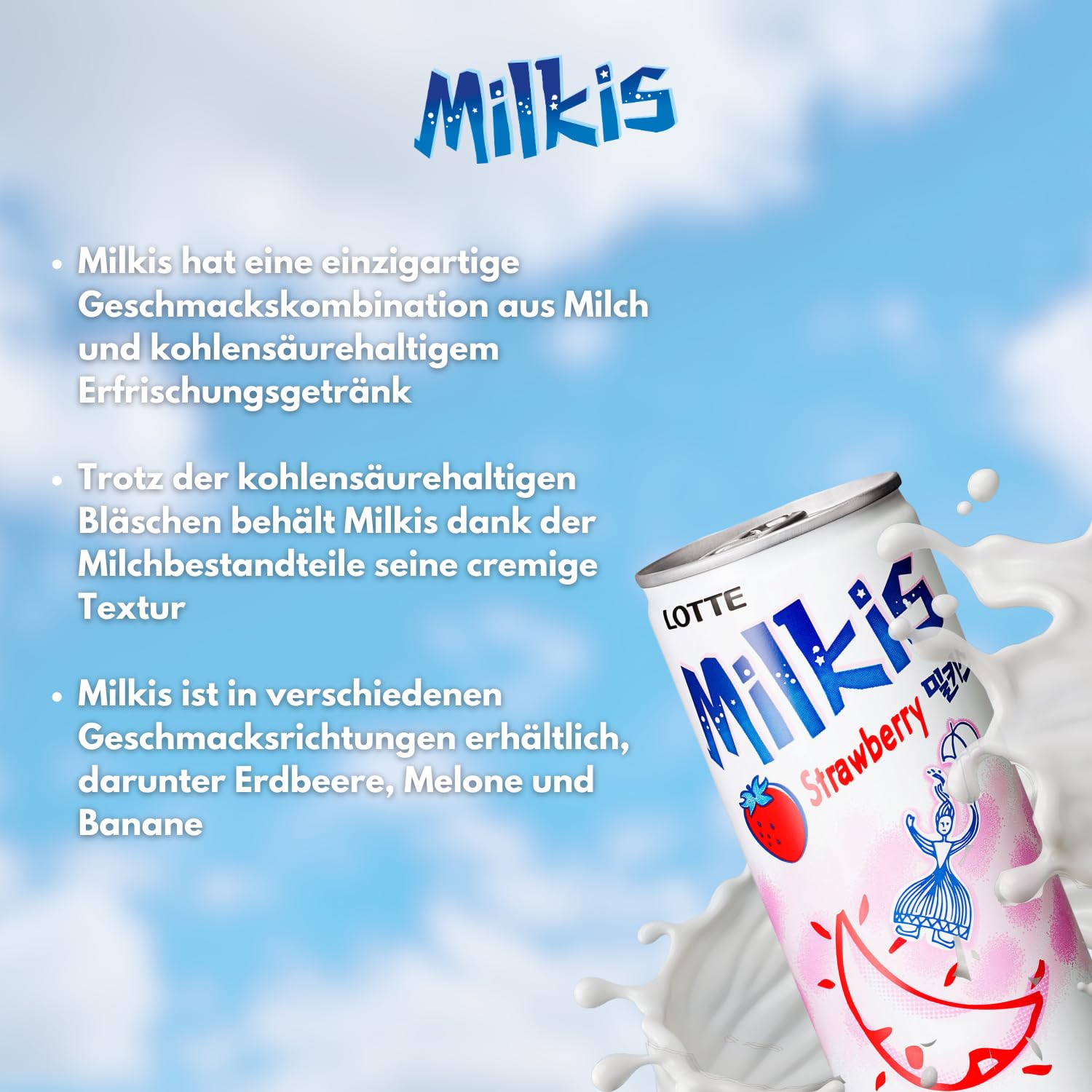 Milkis Erdbeer Milchgetränk - 30 x 250 ml Multipack