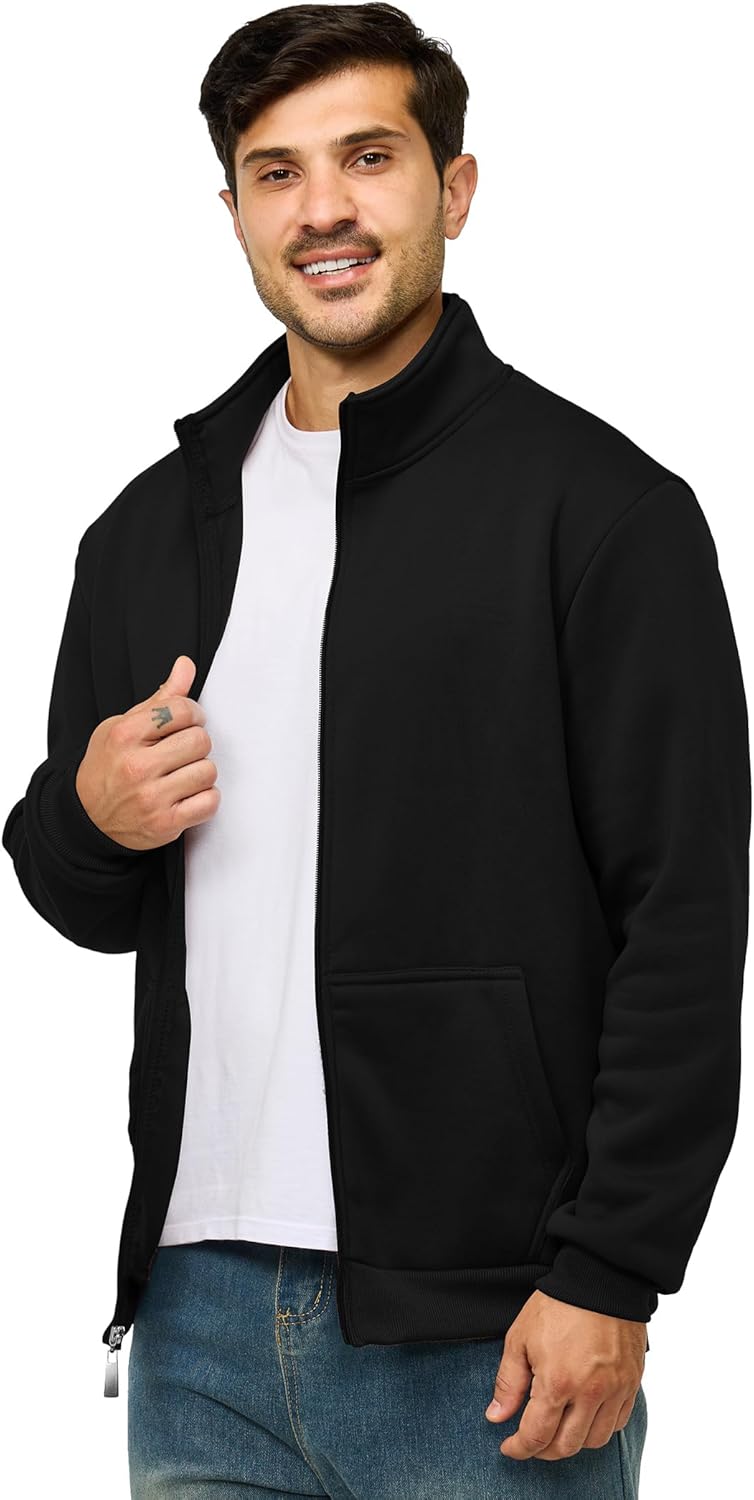 Men's Fleece Jacket Casual Zip up Lightweight Sweatshirts Athletic Outdoor Sweater Jackets with Pockets - Image 2