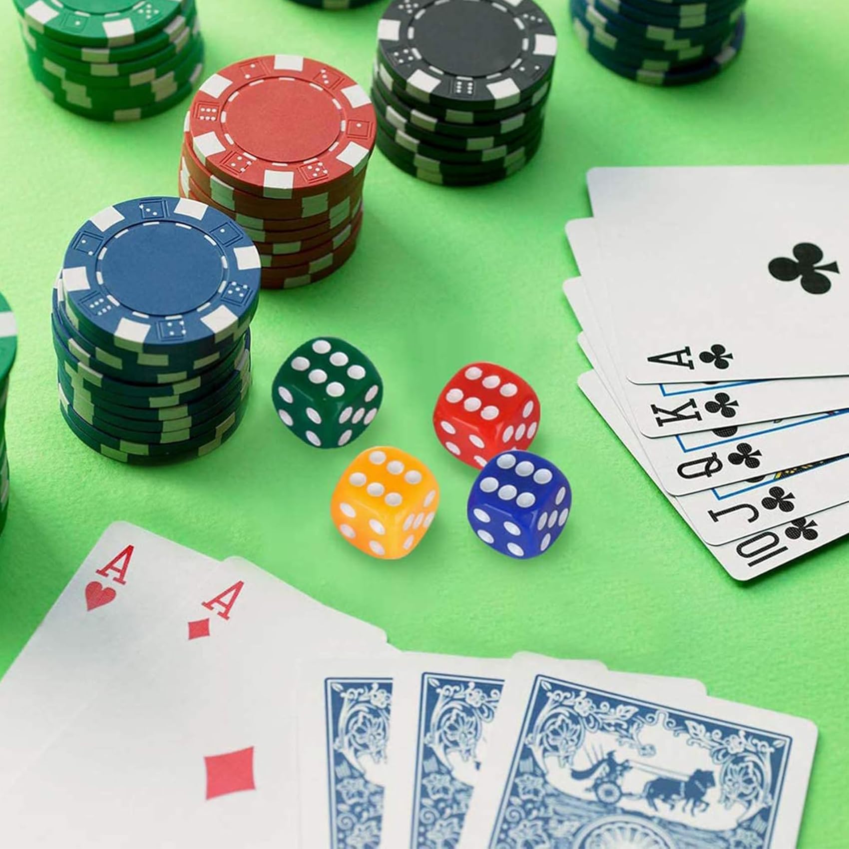 10 Pezzi Dadi, 6 Facce 16mm Dadi da Gioco per Tenzi, Farkle, Bar, KTV, Yahtzee, Bunco or Insegnare i Matematici, 10 Colori