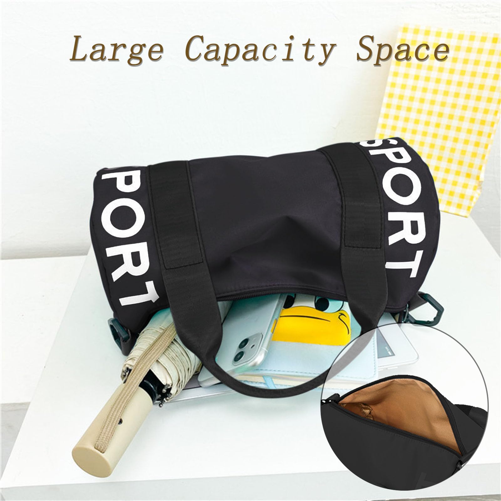 Bolsa de Deporte Impermeable Pequeña para Mujer y Hombre, Mini Bolso de Entrenamiento con Correa de Hombro