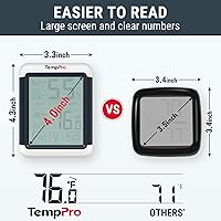 Vista 4 de ThermoPro TP55 - Higrómetro digital de interior, termómetro de 4 pulgadas con pantalla táctil y retroiluminación, termómetro de habitación / medidor