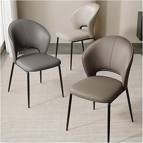 Miniatura 5 de sillas de comedor - Sillas de comedor tapizadas de mediados de siglo, modernas, sin brazos, de piel sintética, laterales con respaldo, cocina