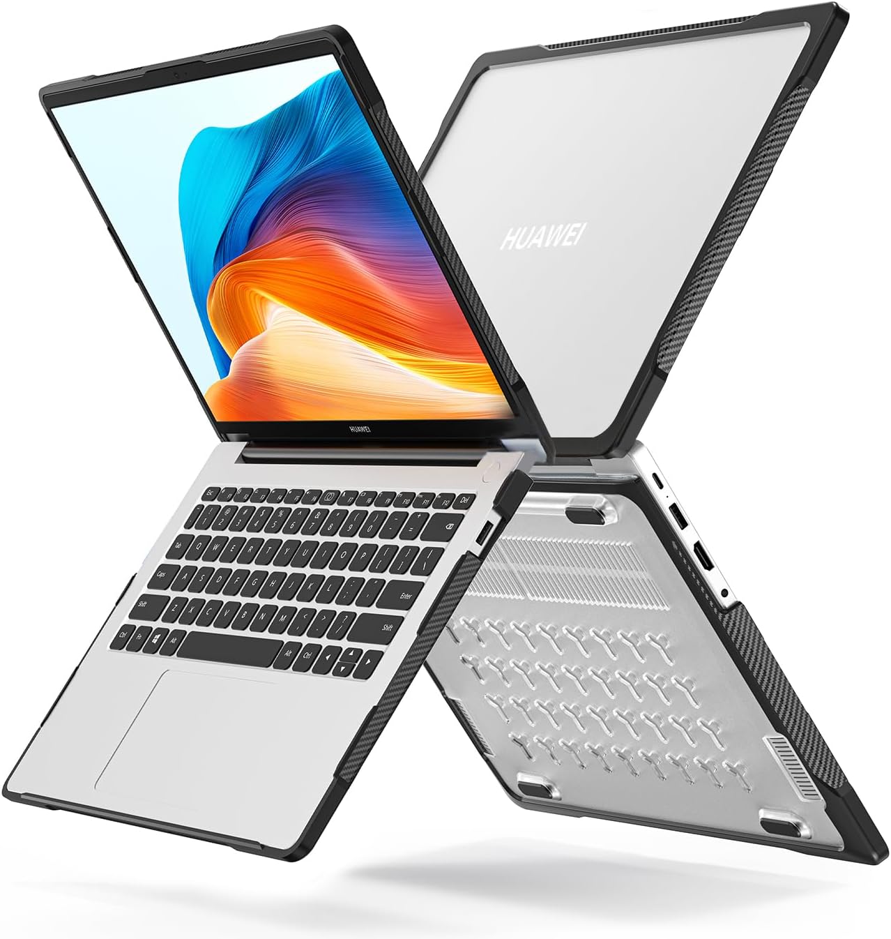 Se7enline Compatible Avec Huawei Matebook X Pro 14" Coque Rigide En Plastique Housse De Protection D'écran Tactile Fullview Avec Housse De Clavier, Cristal Transparent