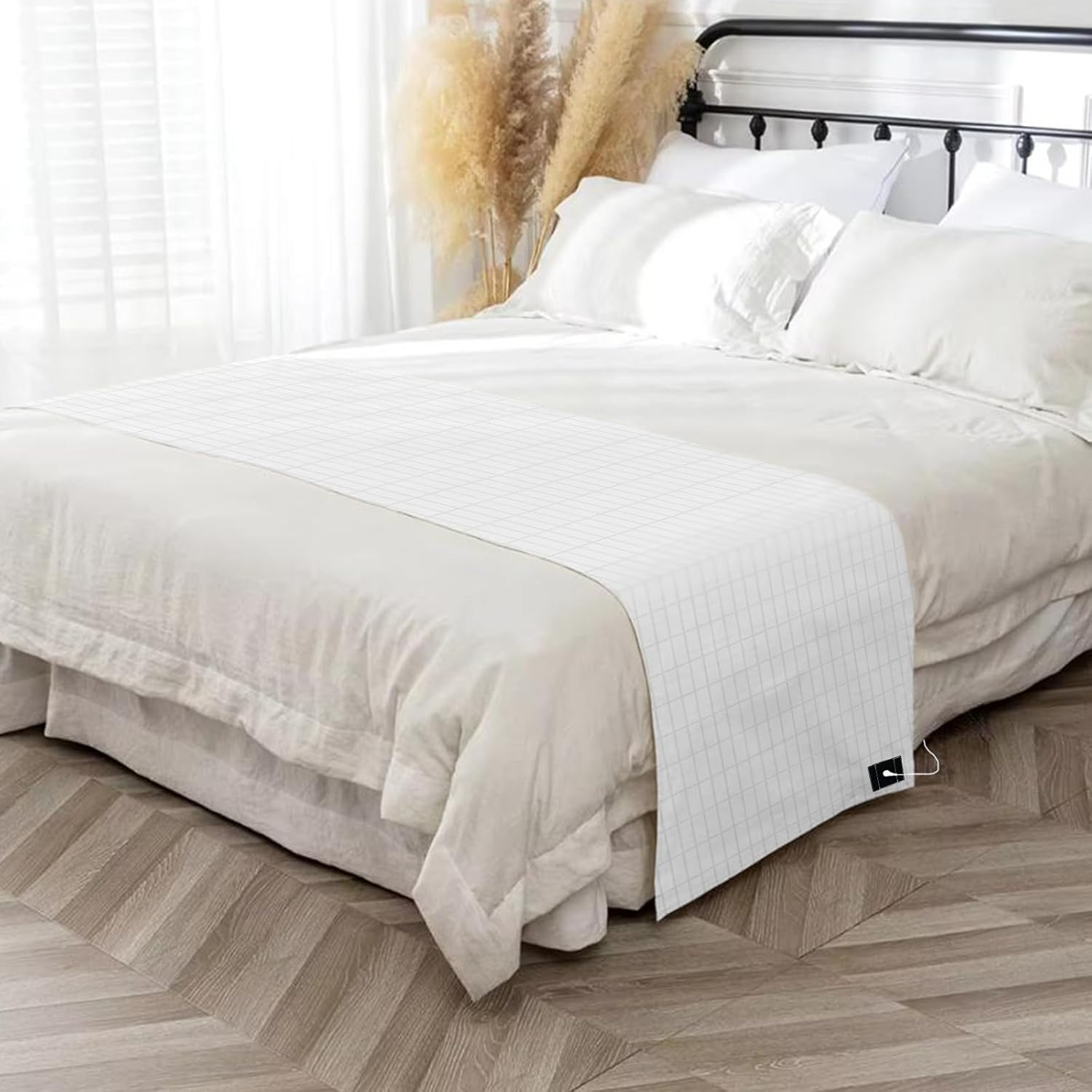 接地ハーフシート、より良い睡眠のための15フィートの接地コード付き接地ベッドシーツ 35x90インチ