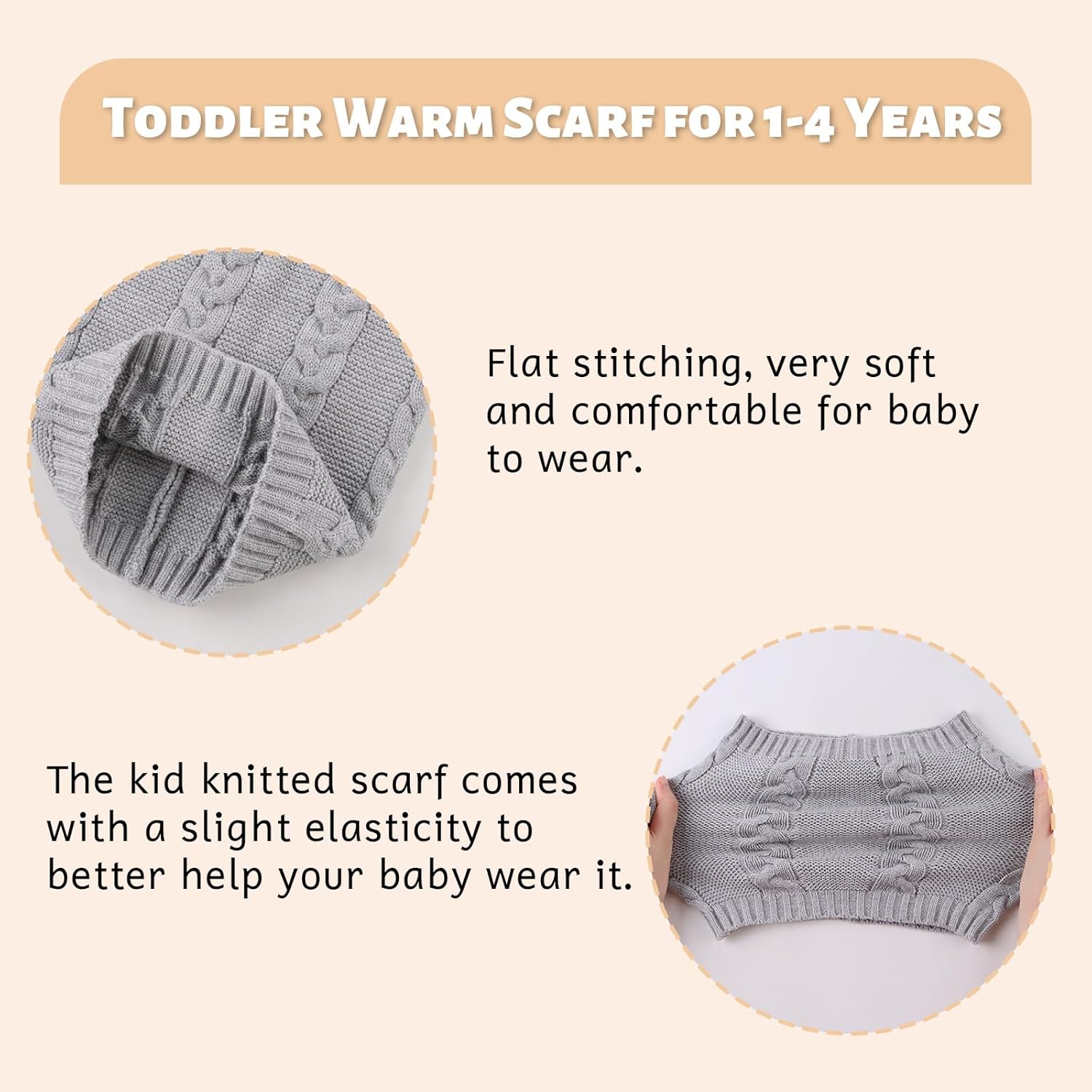 OMUKY Kids Scarf Knitted Neck Warmer infant Toddler Girls Boys Cold Weather Soft Scarves - Image 3
