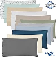 Vista 12 de MyPillow Giza Dreams - Juego de fundas de almohada 100% algodón de gran tamaño [Queen, azul lago]