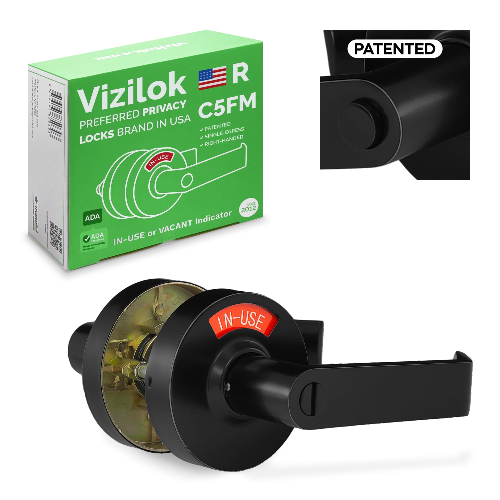 VIZILOK ADA Compliant, Single Egress Indicator Privacy Lock C5FM-R