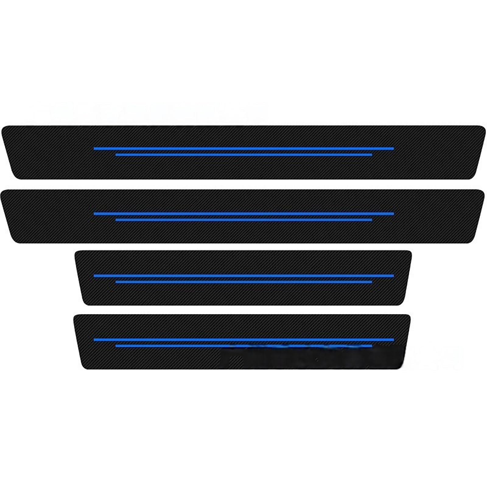 MVBILMSF 4Pcs Car Door Sill Protector Strips for Honda Civic FK8 2017-2021, Carbon Fiber Threshold Protective Welcome Pedal Protector Cover,Blue