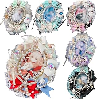 缶バッジ用ロゼット 楕円形 缶バッチロゼット 海洋風 カラフル レース リボン デコ素材 キラキラ 飾りロゼット DIYロゼット 痛バッグ飾り 応援物 おしゃれ 萌えグッズ (09) [並行輸入品]