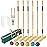 ApudArmis 35In Six Players Croquet Set with Deluxe Premiun Pine Wooden Mallets,Colored Ball,Wickets,Stakes - Lawn Backyard Game Set for Adults/Teens/Family (Large Carry Bag Including)