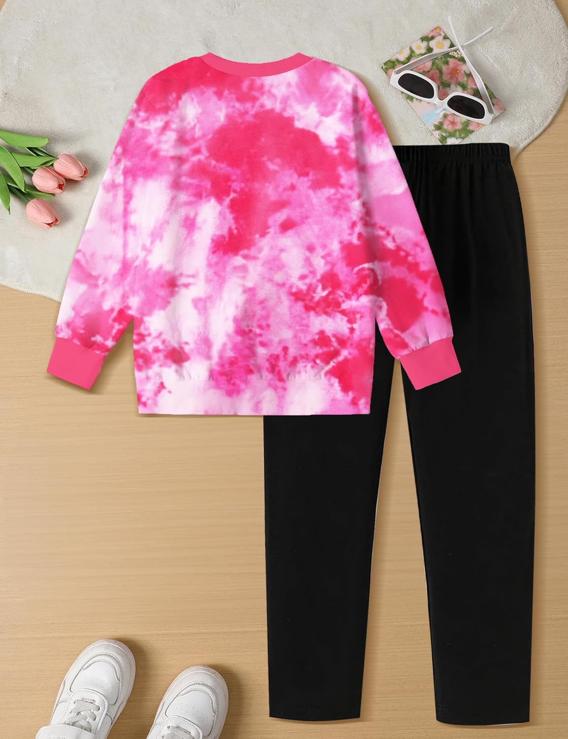 Toddler Girl Clothes Tie Dye Sweatshirt Top and Leggings Sweatpants 2 Piece Girls Clothes Fall Winter Outfits - Image 6