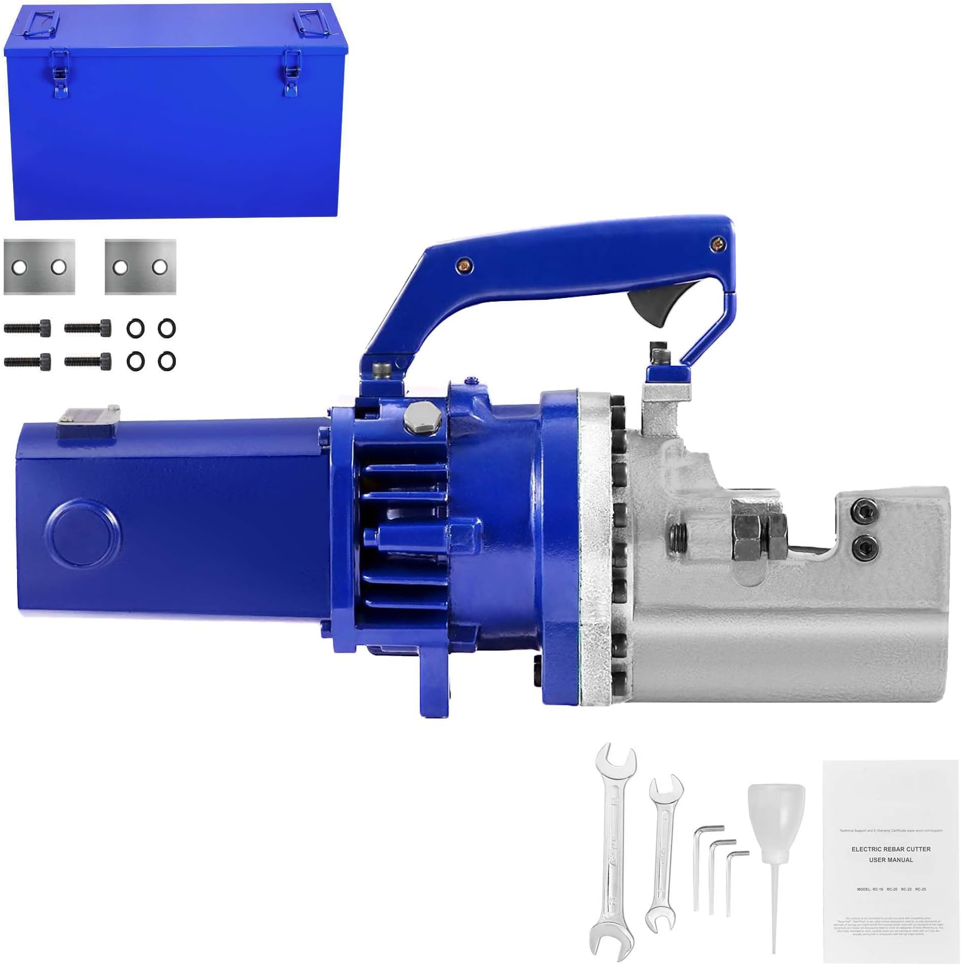 Happybuy Electric Hydraulic Rebar Cutter 1700W RC-25 110V - Portable, Cuts #8 4-25mm Rebar in 5 Seconds, with Stainless Steel Carry Case