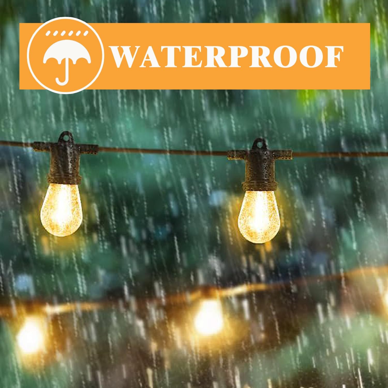 Jslinter 100Pack 2W S14 LED String Light Bulbs Replacement, 120LM, 2700K Warm White, Shatterproof, E26 Screw Base